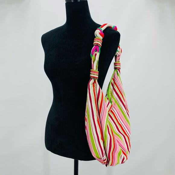 Tarnish Striped Soft Shoulder Bag - Picture 4 of 9